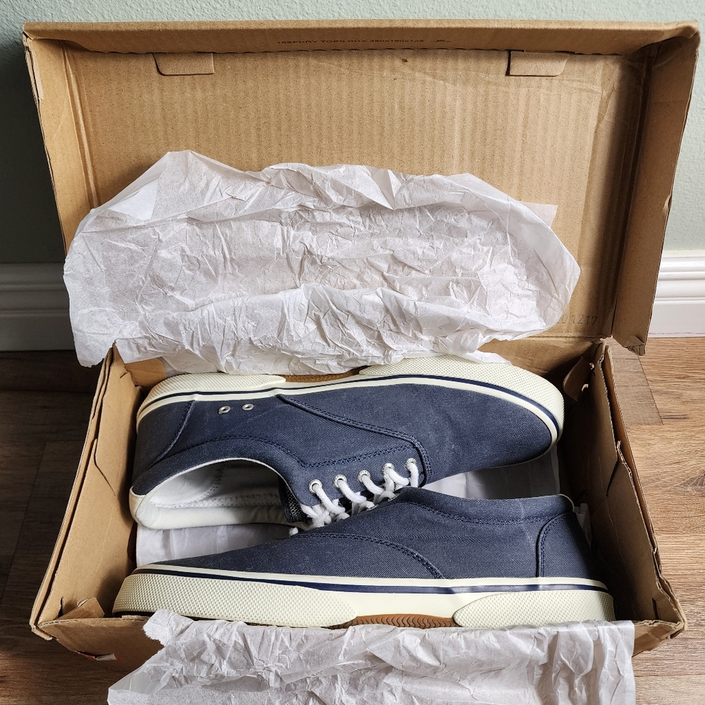 Men's Sperry Halyard CVO Sneaker Washed Navy Size 12 - Picture 5 of 11